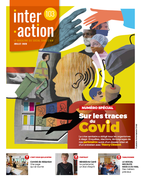 Couverture du Magazine #103 : illustration abstraite. "sur les traces du covid"