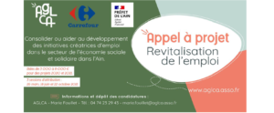 Visuel annonçant l'appel à projet "revitalisation de l'emploi" de l'AGLCA