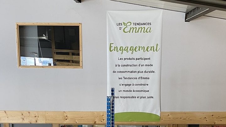 Les Tendances d'Emma : panneau présentant leurs engagements