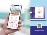 aperçus de l'application Senior connect sur téléphone et ordinateur