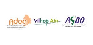 logos de l'ADAG, Vilhop Ain, et l'AGBO