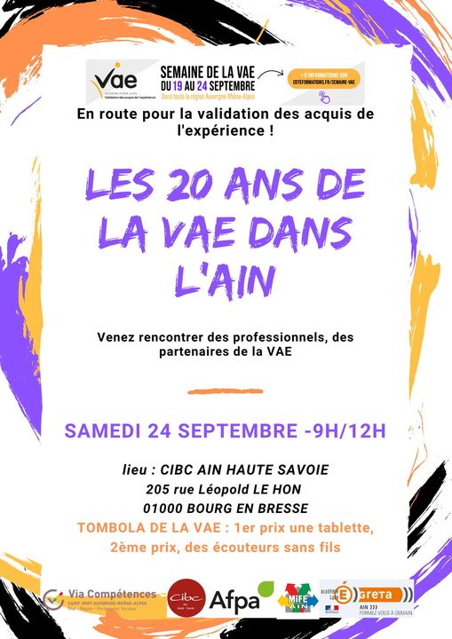 Affiche de la semaine "Les 20 ans de la VAE dans l'Ain"