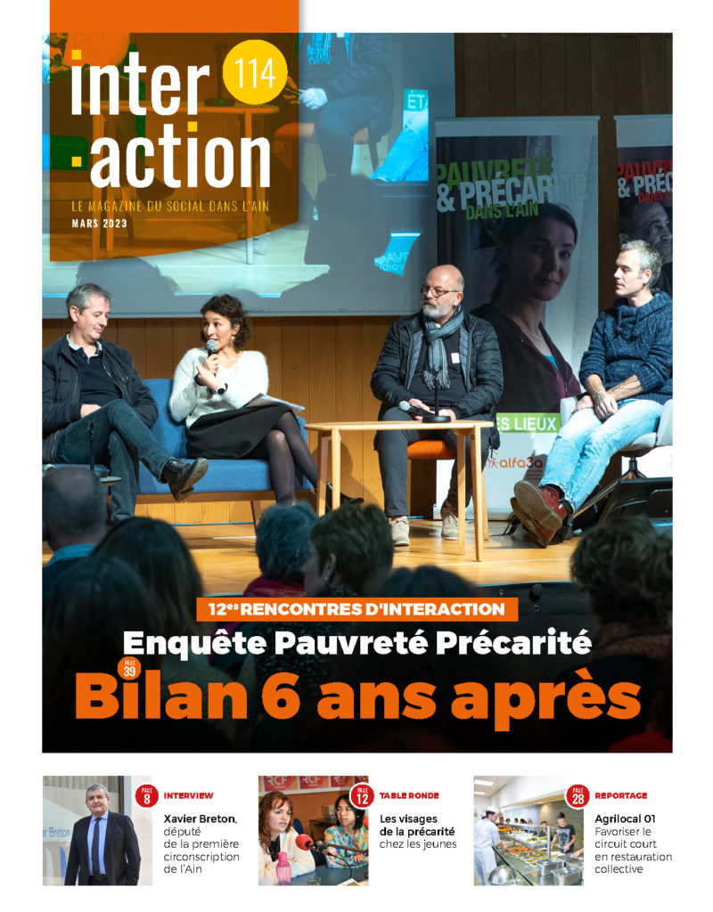 Couverture du 114e numéro du magazine Interaction; photo de personnes sur scène à l'occasion des 125e Rencontres d'interaction
