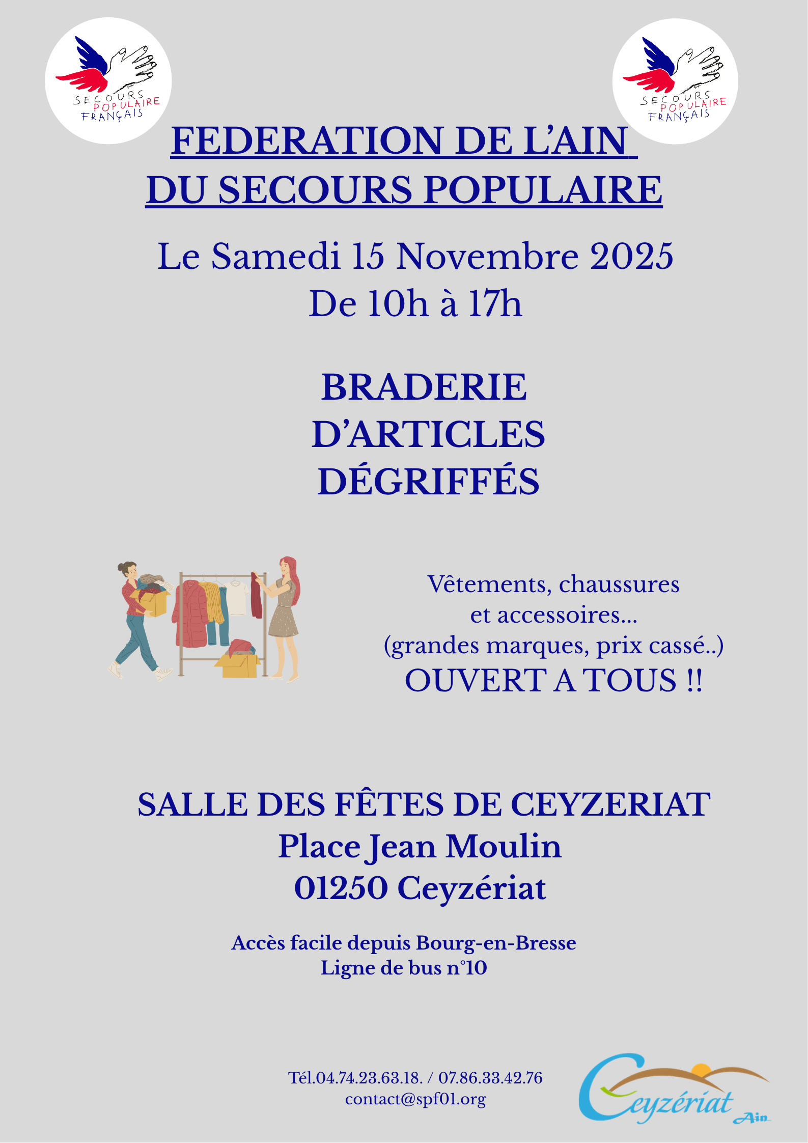 Affiche braderie Ceyzeriat - 15 NOVEMBRE 2025