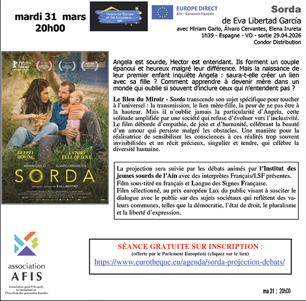 Sorda-Ciné Relax 31 mars 2026- Bourg-en-Bresse