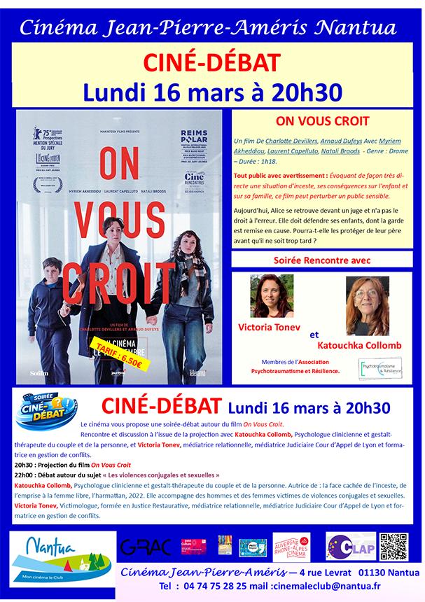 Ciné-débat ''on y croit''- 16 mars -Nantua