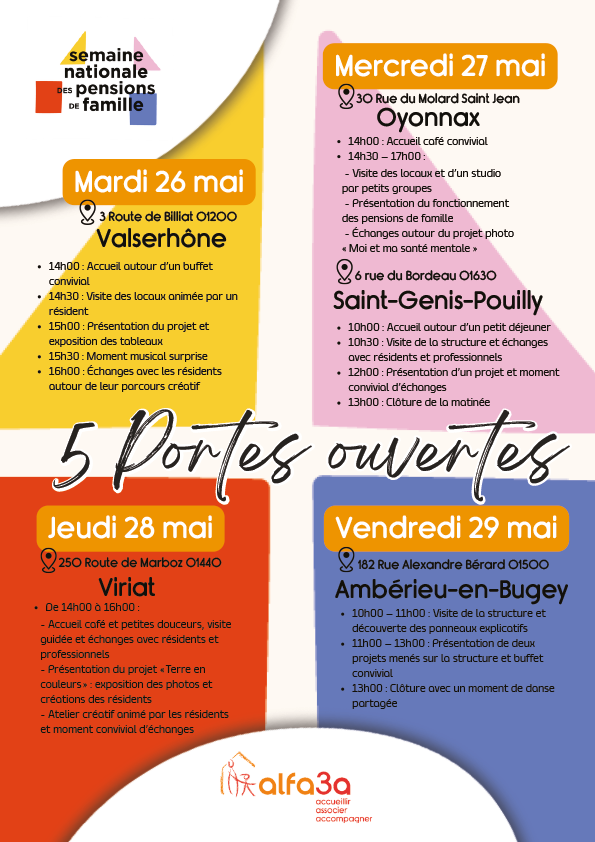 Programme des portes ouvertes pensions de famille 2026-Alfa3a